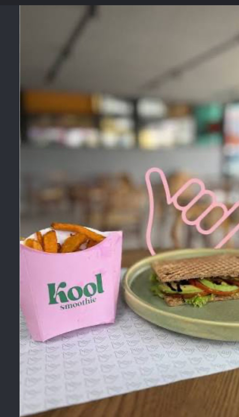 Frites de patate douce et sandwich Kool Smoothie